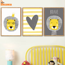 Load image into Gallery viewer, Lion Crown Heart Quote Wall Art Canvas Painting Nordic Posters And Prints Animals
