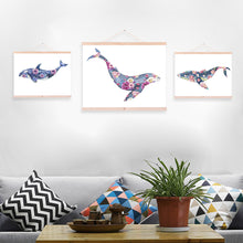 Load image into Gallery viewer, Watercolor Flower Animal Whale Nordic Living Room Wooden Framed Canvas Painting Home Decor Wall Art Print Picture Poster Scroll
