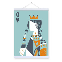 Load image into Gallery viewer, Vintage Retro Abstarct Poker King Queen Love Couple Wooden Framed Posters Wall Art Pictures Wedding Decor Canvas Painting Scroll
