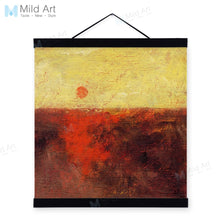 Load image into Gallery viewer, Vingtage Retro Abstract Sea Sunset Wooden Framed Hanger Posters Living Room Wall Art Pictures Home Decor Canvas Paintings Scroll

