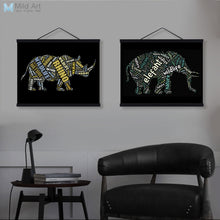 Load image into Gallery viewer, Black Typography Abstract Animals Deer Living Room Wooden Framed Canvas Painting Home Decor Wall Art Print Picture Poster Scroll
