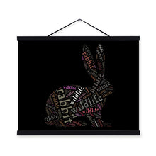 Load image into Gallery viewer, Black Typography Abstract Animals Deer Living Room Wooden Framed Canvas Painting Home Decor Wall Art Print Picture Poster Scroll
