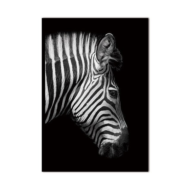 canvas HD Animal Canvas Wall Art Nordic Black&White Pictures Modular Paintings