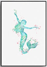 Load image into Gallery viewer, Nordic simple spray paintings painted on canvas Mermaid decorative painting love fish
