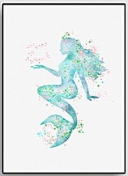Nordic simple spray paintings painted on canvas Mermaid decorative painting love fish