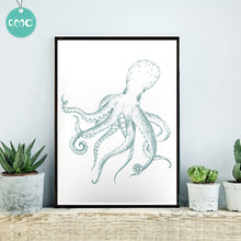 Load image into Gallery viewer, Octopus Canvas Art Print Poster, Sea Life Wall Pictures for Home Decoration, Wall decor CM008
