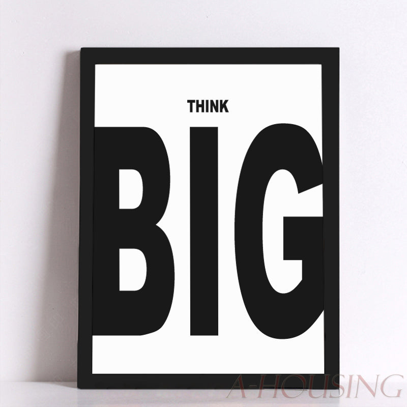 Quote Think Big Quote Canvas Art Print Poster, Wall Pictures for Home Decoration, Frame not include FA287