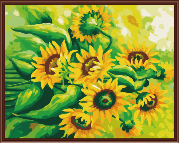 DRAWJOY Wall Pictures DIY Painting By Numbers Hand Painted Oil On Canvas Home Decor Sunflower Wall Sticker 40*50cm G215