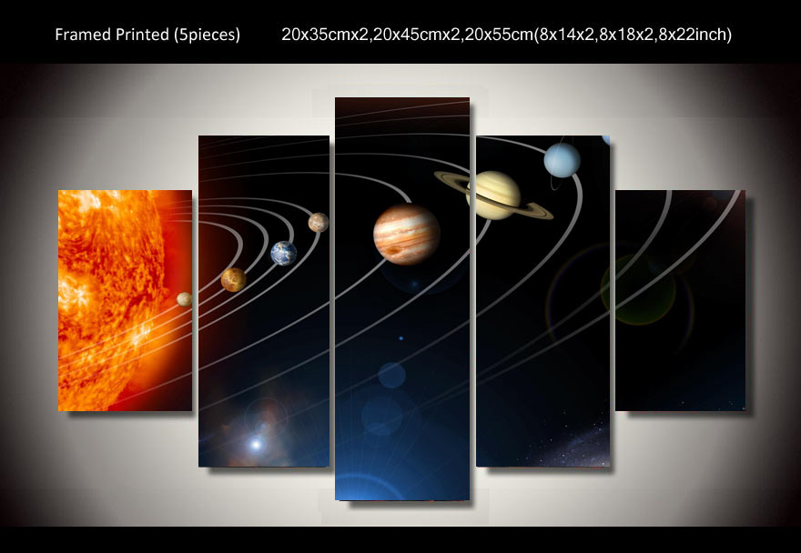 HD Printed our solar system 5 piece picture painting wall art Canvas Print room decor poster canvas Free shipping/up-780