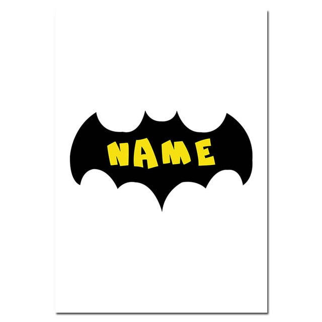 Batman Mask Nursery Quotes Wall Art Canvas Posters and Prints Cartoon Painting