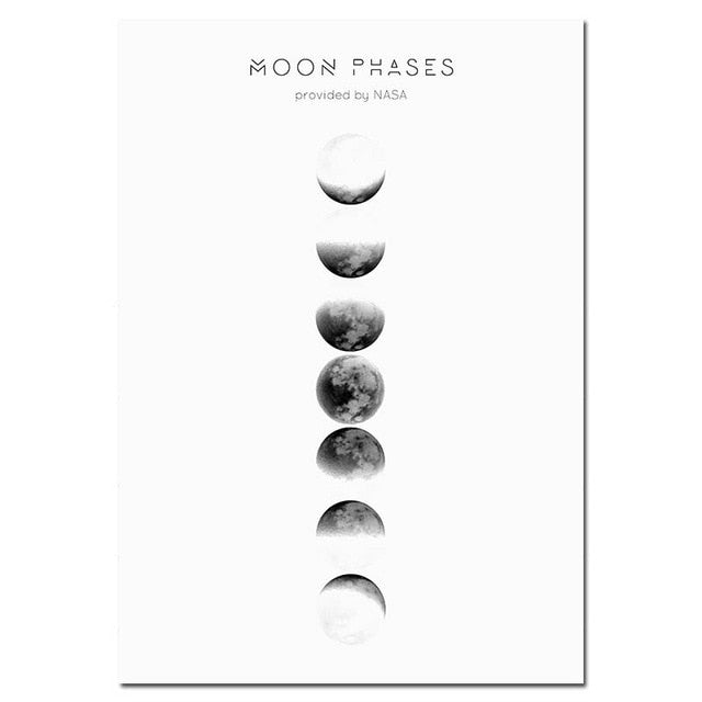 Moon Phase Canvas Posters and Prints Minimalist Luna Wall Art Abstract Painting Nordic