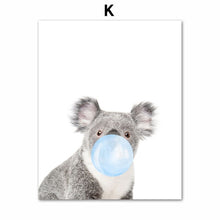 Load image into Gallery viewer, Cartoon Zebra Giraffe Koala Balloon Nordic Posters And Prints Wall Art Canvas Painting Animal
