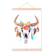 Load image into Gallery viewer, Vintage Retro Animal Deer Head Skull Feather Dream Catcher A4 Art Prints Posters Wall Picture Canvas Painting Living Room Decor
