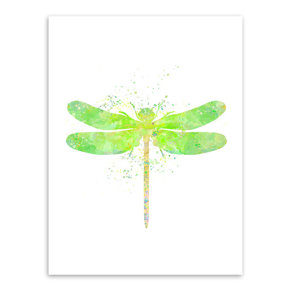 Original Watercolor Dragonfly Poster Prints Animal Picture Hipster Home Wall Art Decoration Canvas Painting No Frame Girls Gifts