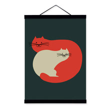 Load image into Gallery viewer, Vintage Retro Minimalist Kawaii Animals Cat Fish Art Print Poster Wall Picture Living Room Canvas Painting No Frame Home decor
