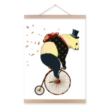 Load image into Gallery viewer, Cartoon Kawaii Panda Bicycle Art Prints Poster Hippie Animal Wall Picture Canvas Modern Nordic Kids Room Decor Painting No Frame
