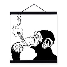 Load image into Gallery viewer, Black White Animals Smoking Gorilla Modern Abstract Canvas Art Print Poster Wall Picture Living Room Bar Decor Painting No Frame
