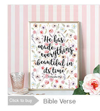 Load image into Gallery viewer, Bible Verse Canvas Art print Poster, Wall Decoration Nursery Bible Verse, Flowers Wall Picture CM028-2
