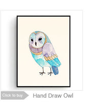 Load image into Gallery viewer, Watercolor Owls Canvas Art Print Poster,  Wall Pictures for Home Decoration, Giclee Wall Decor CM025-1
