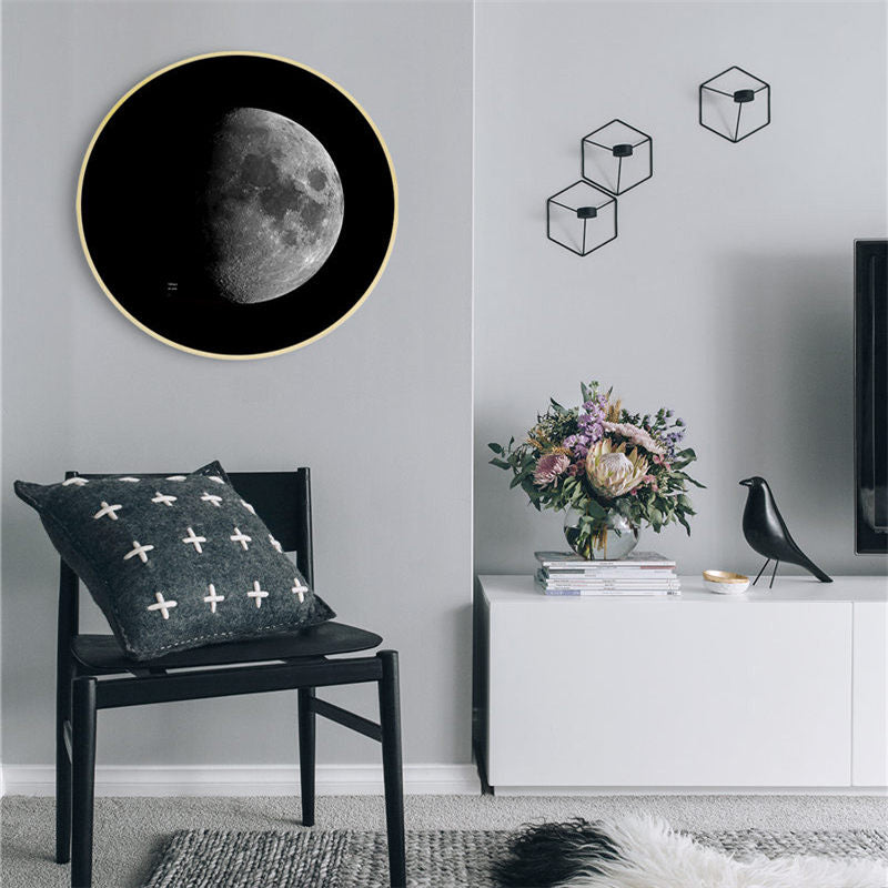Star Moon Earth Nordic Canvas Painting Home Decor Wall Art Prints Posters Photography Black and White Picture for Living Room