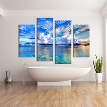 Load image into Gallery viewer, 4PCS beautiful ocean sunset landscape Wall painting print on canvas for home decor ideas paints on wall pictures art No framed
