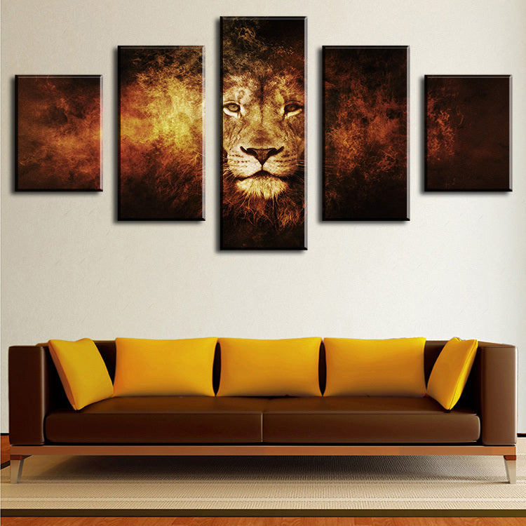 5 Piece lion Modern Home Wall Decor Canvas Picture Art HD Print WALL Painting Set of 5 Each Canvas Arts Unframe