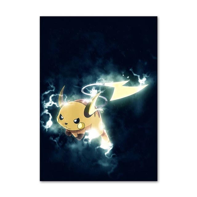 Home Decoration Printed Wall Artwork Canvas Painting Pokemon Cartoon Abstract Nordic Watercolor Style Poster for Children Room